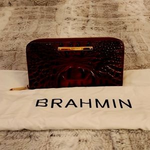 Brahmin Pecan Melbourne Zip Around Wallet